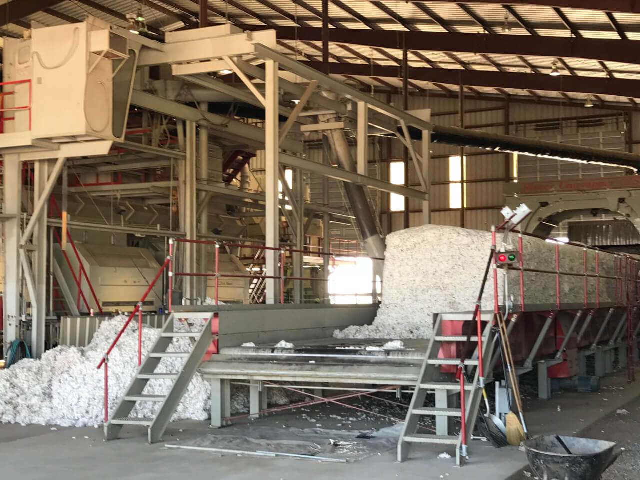 A picture of cotton being processed